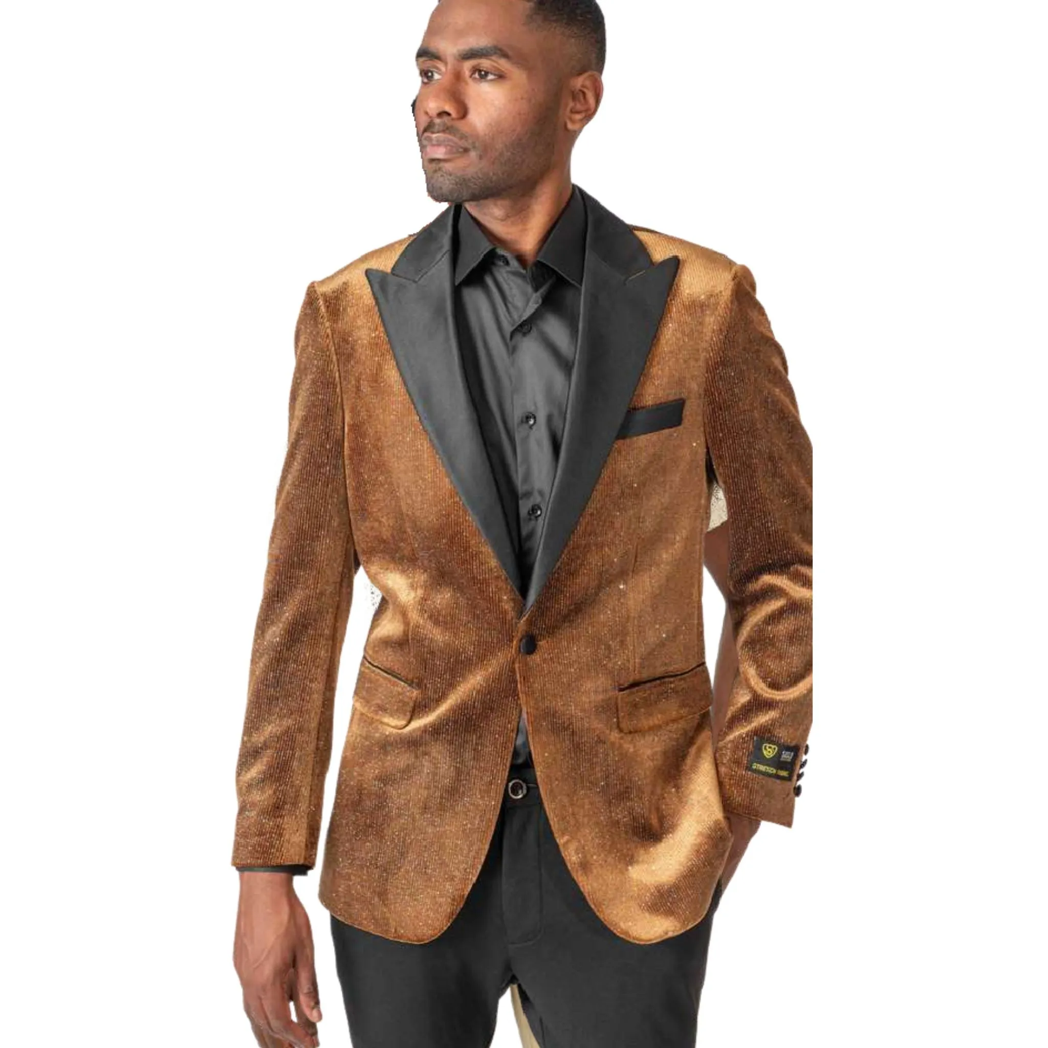 Men’s Bronze Velvet Tuxedo Blazer – Luxury Prom & Wedding Jacket