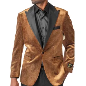 Men’s Bronze Velvet Tuxedo Blazer – Luxury Prom & Wedding Jacket