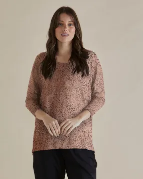 Milan 3/4 Sleeve Top - Leopard