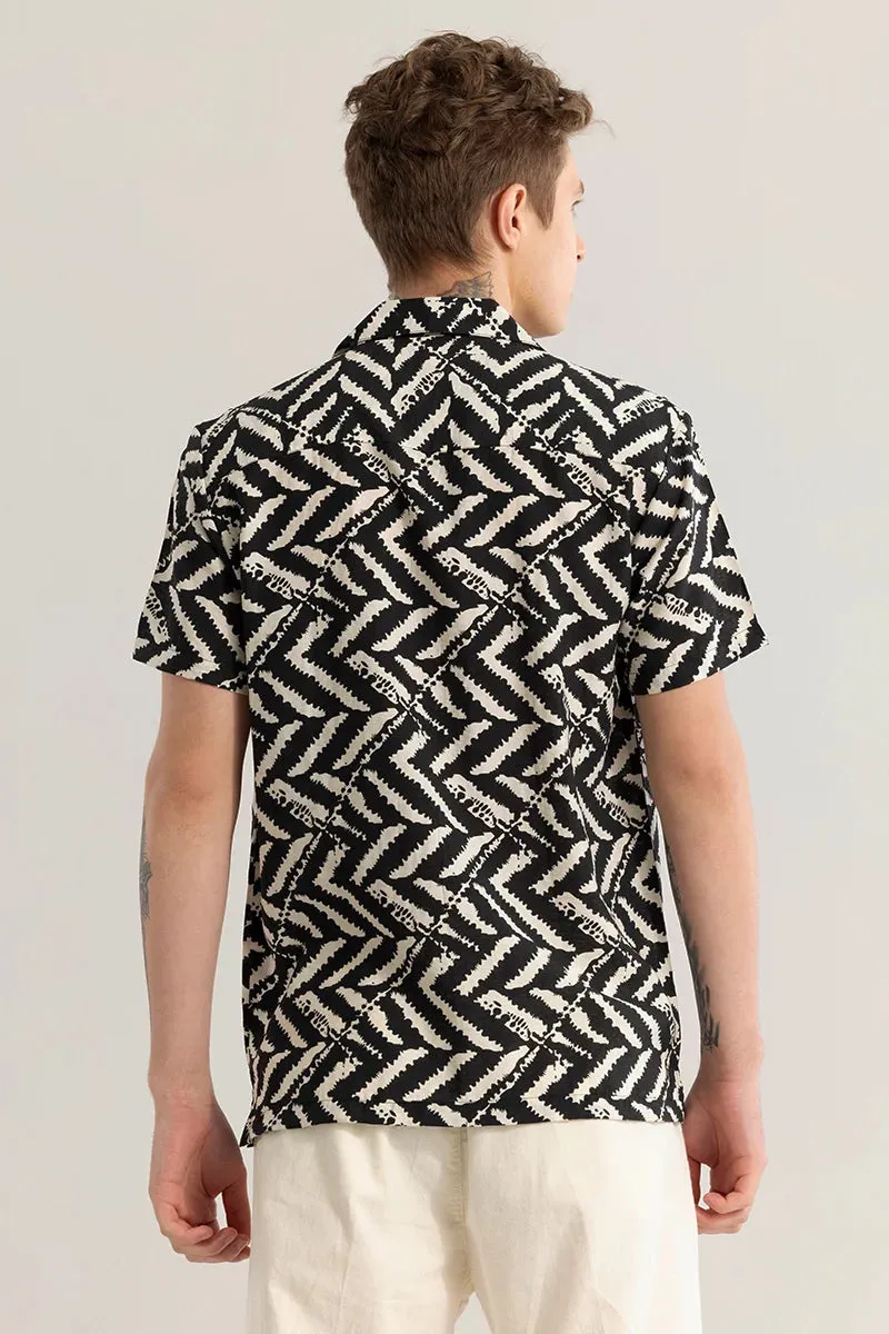 Nebulara Black Geometric Shirt