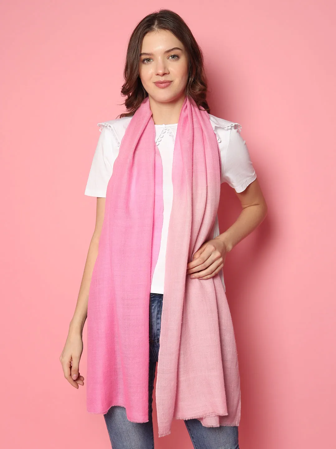 Ombre Pink Pashmina Shawl, pure pashmina shawls online