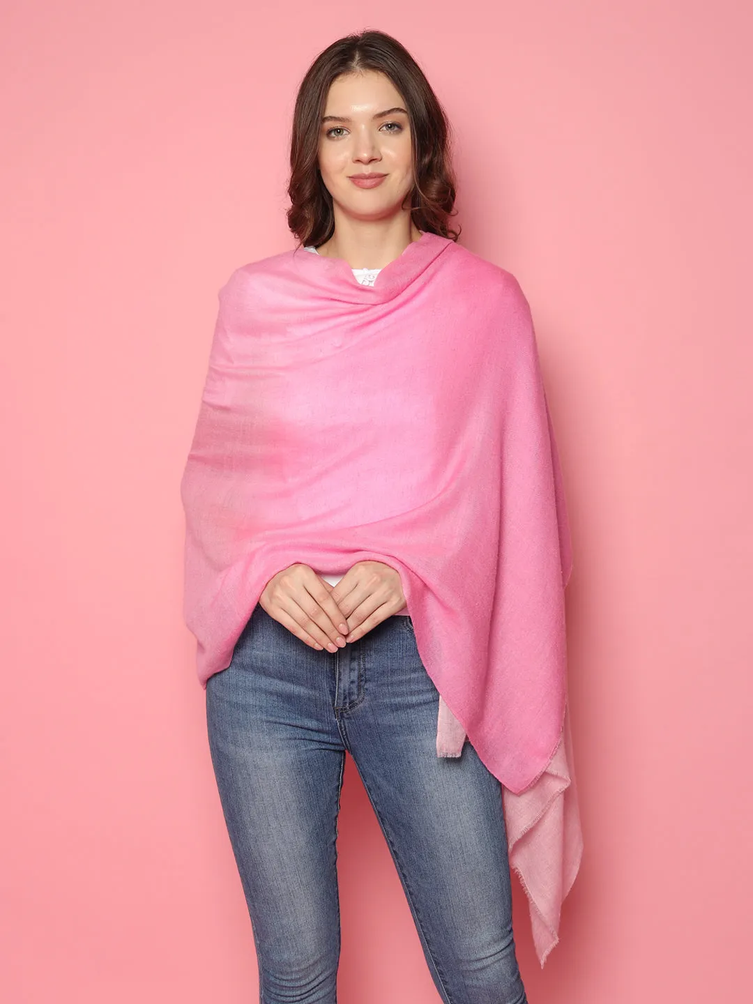 Ombre Pink Pashmina Shawl, pure pashmina shawls online