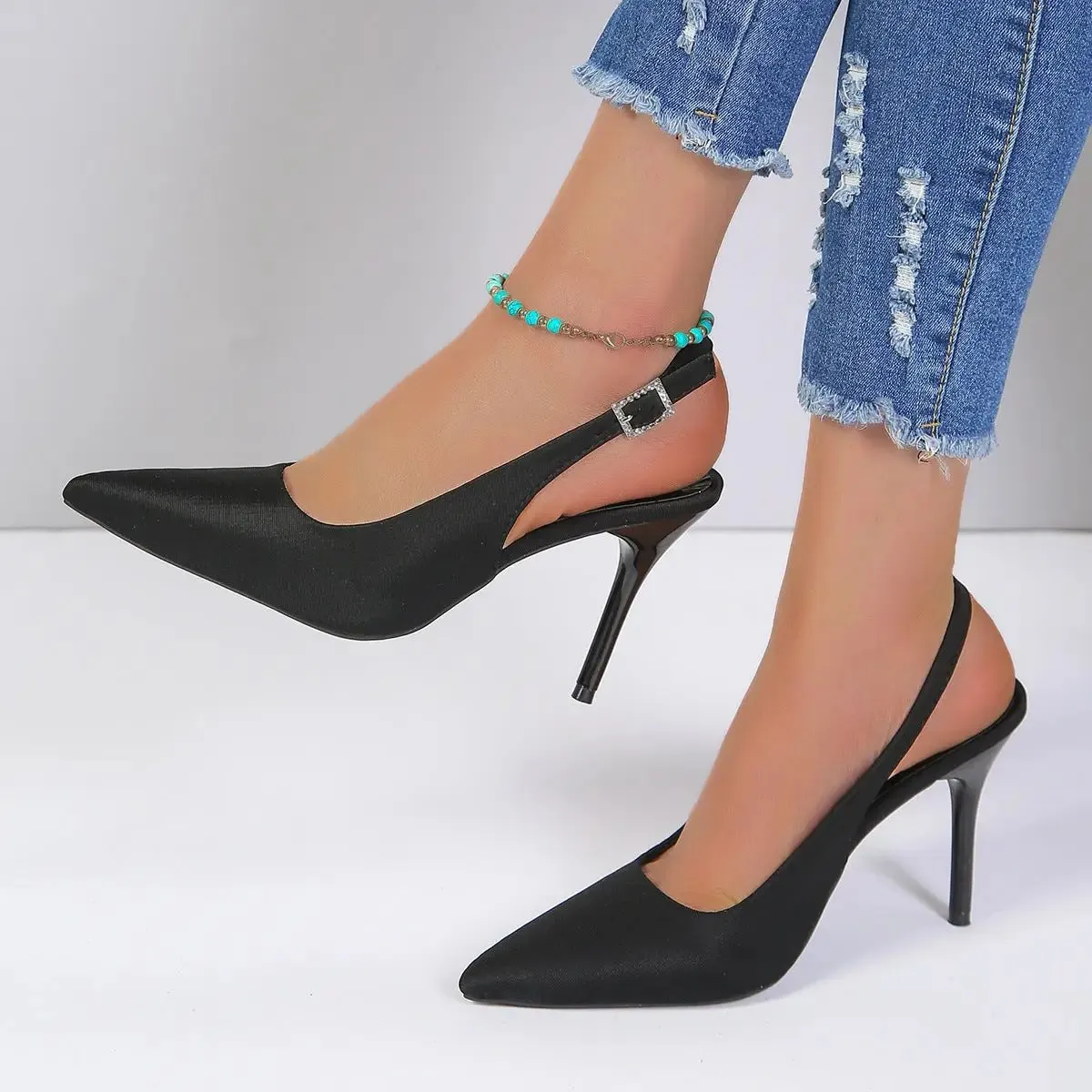 Pointed Toe Buckle Sandals Stiletto High Heels Shoes For Women