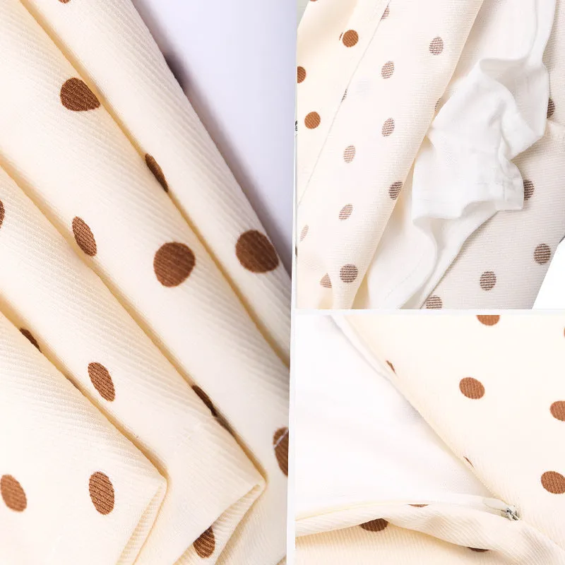 Poker Dot Skirt Women Summer Korean High Waist Hip Flattering A-Line Trendy Fairy Dress Vintage Skirt