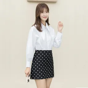 Poker Dot Skirt Women Summer Korean High Waist Hip Flattering A-Line Trendy Fairy Dress Vintage Skirt