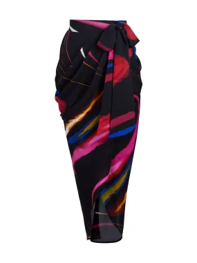 Print Tie-Waist Skirt