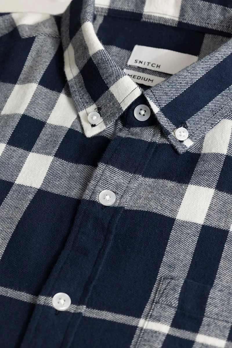 Quadric Charcoal Navy Flannel Check Shirt