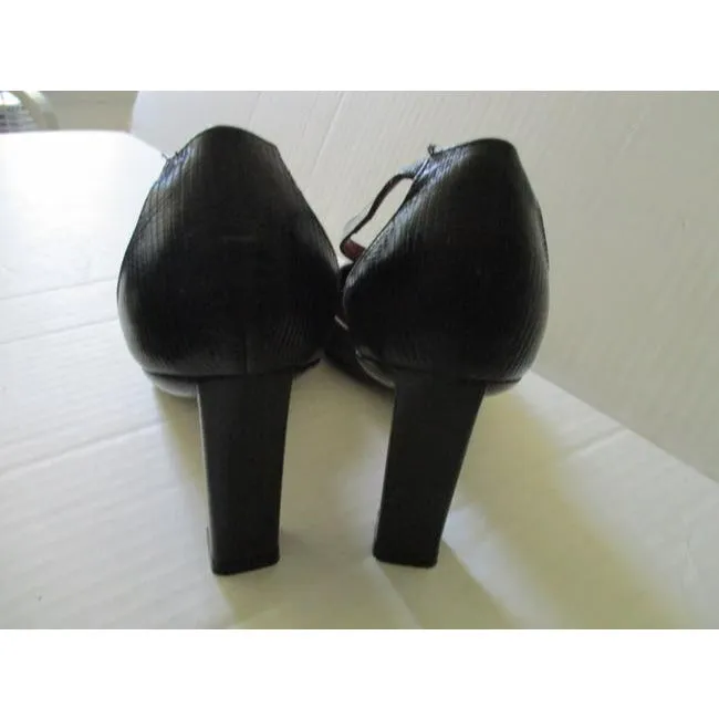Ralph Lauren Black T Ankle Strap Pumps Size Us