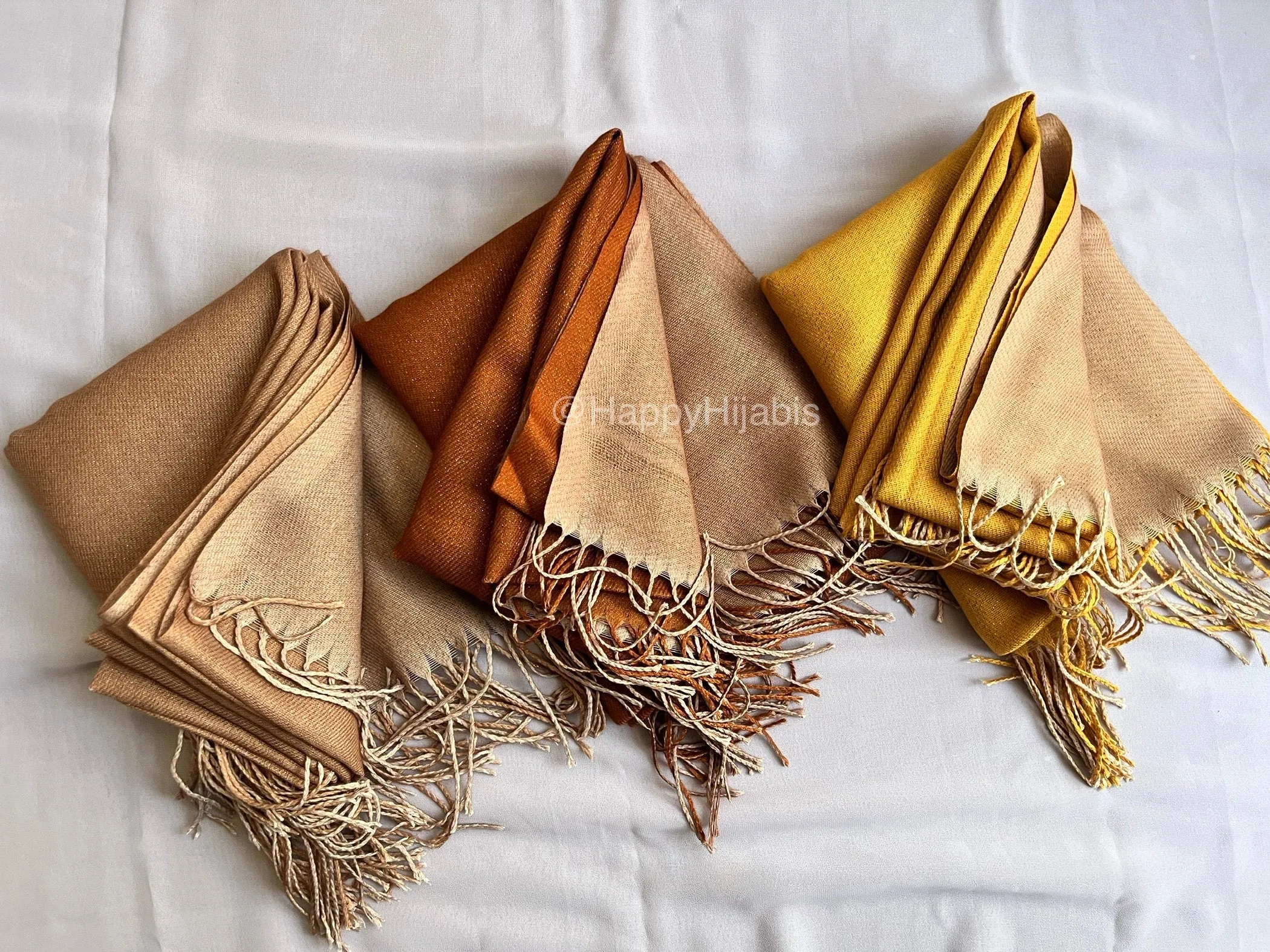 Reversible Moonlight Pashmina- Brown Oat