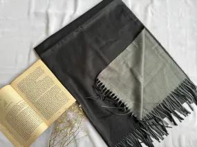 Reversible Woollen Pashmina- Black Grey