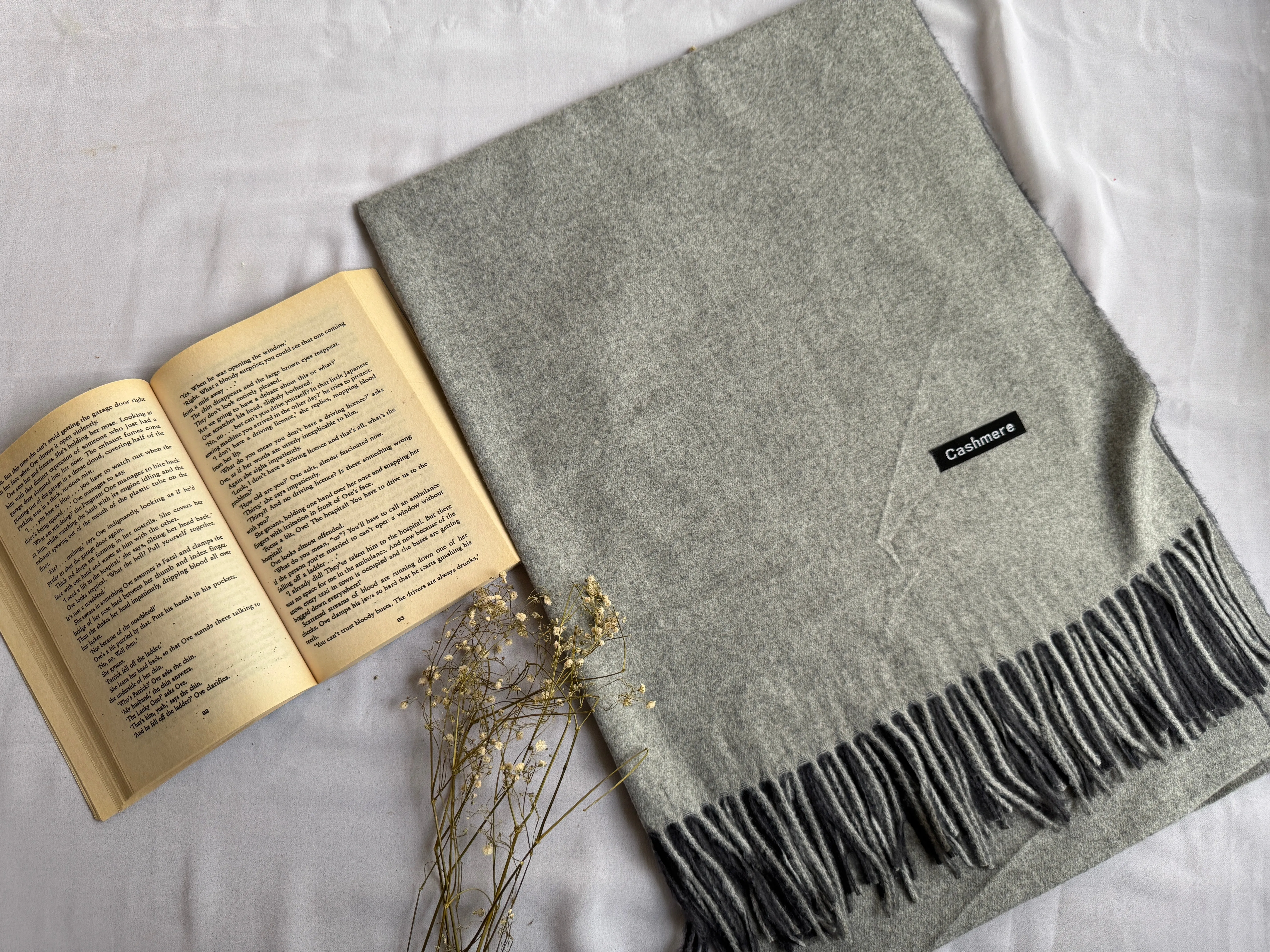 Reversible Woollen Pashmina- Charcoal Silver