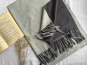 Reversible Woollen Pashmina- Charcoal Silver
