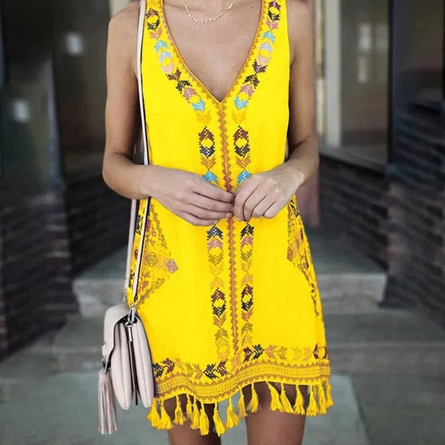 Short Dress Sleeveless Loose Women Casual