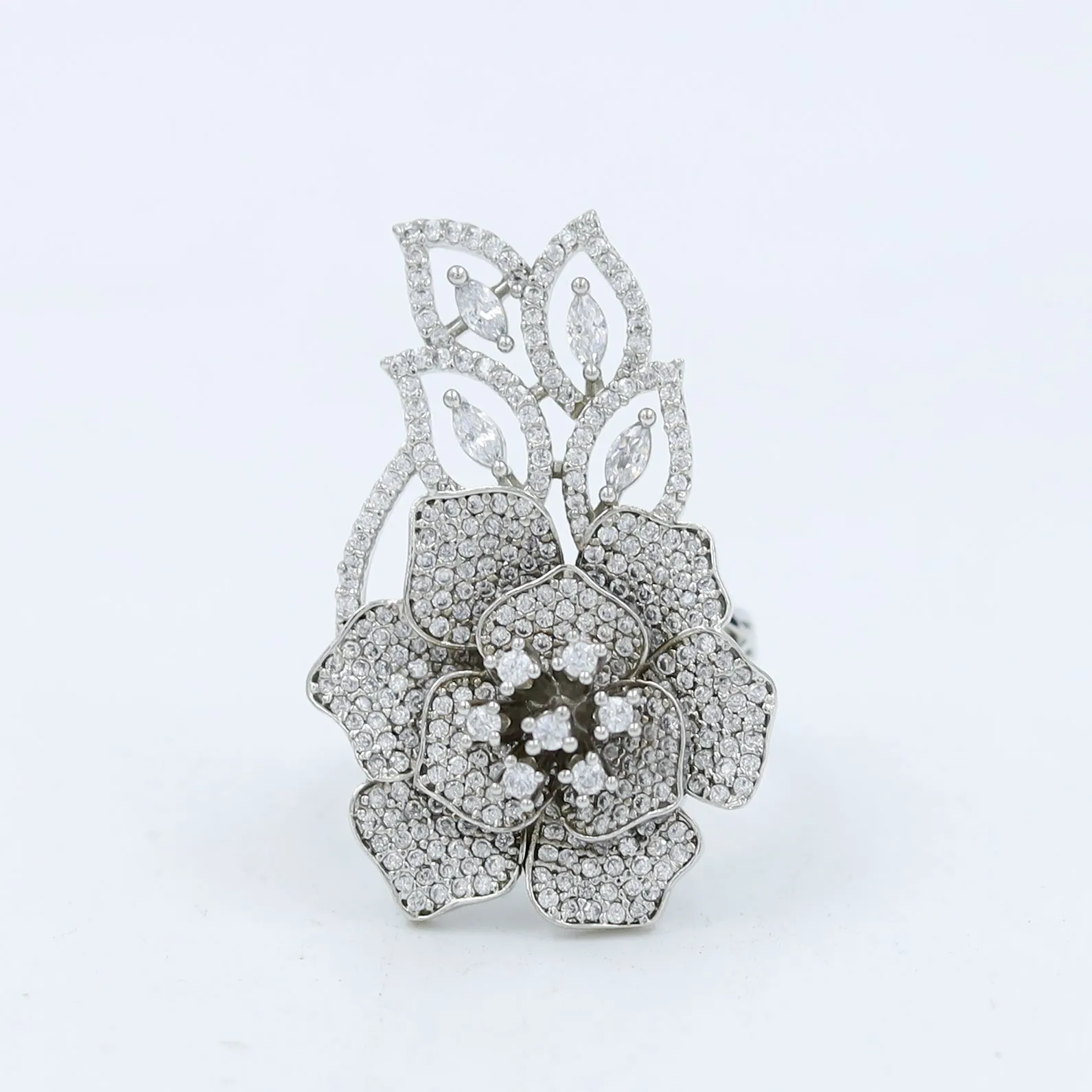 Silver Plated Stylish Zircon/AD Ring 16122-3269