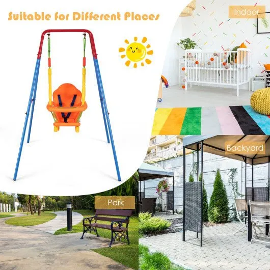Small Toddler Swing Set High Back Seat with Swing Set For Backyard