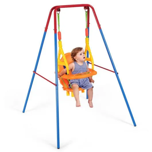 Small Toddler Swing Set High Back Seat with Swing Set For Backyard
