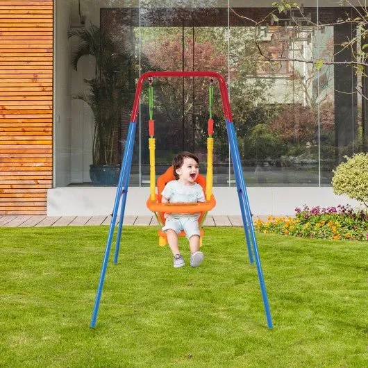Small Toddler Swing Set High Back Seat with Swing Set For Backyard