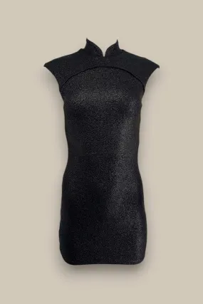 Structured Metallic Dress- Black
