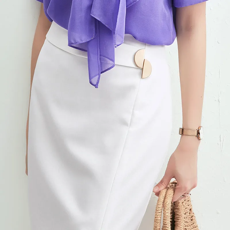 Summer Brands Korea Dongdaemun Women OL Uniform Slim Look All-Matching Skirt Hip Flattering Skirt