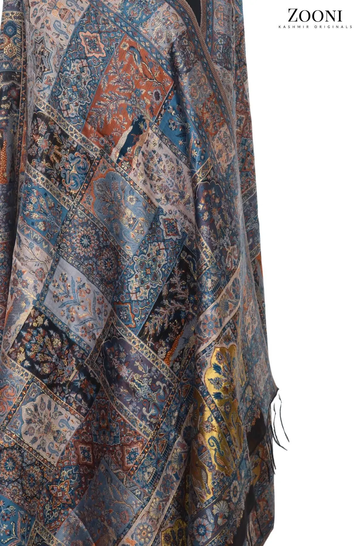Superfine Kaani Jaamawar Silk Summer Shawl - Turkish Motif