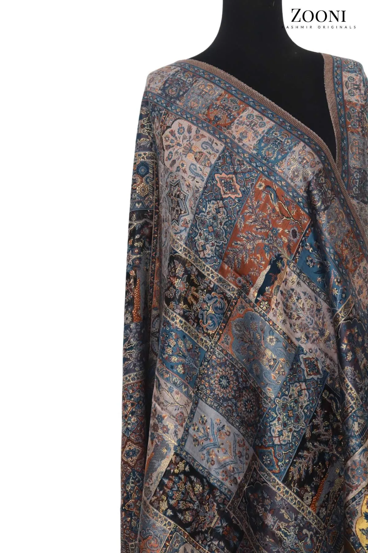 Superfine Kaani Jaamawar Silk Summer Shawl - Turkish Motif