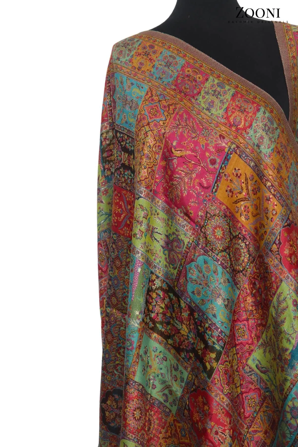 Superfine Kaani Jaamawar Silk Summer Shawl - Turkish Motifs