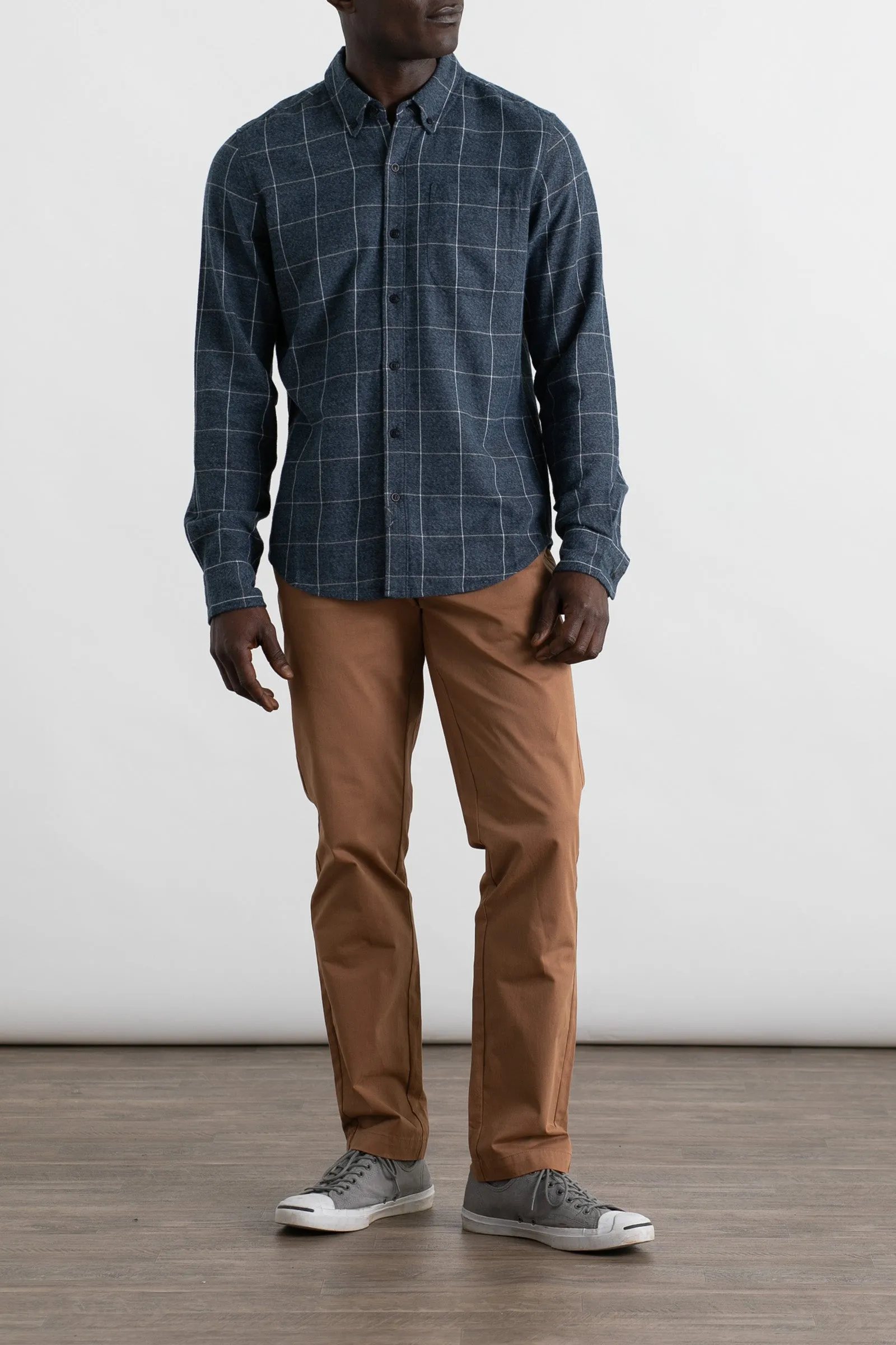 Sutton Slim Shirt / Navy Windowpane