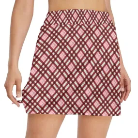 Swing in Style with Our Fabulous Pink Plaid Women's Golf Skort