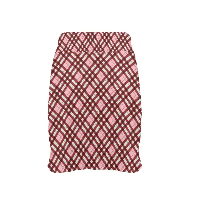 Swing in Style with Our Fabulous Pink Plaid Women's Golf Skort