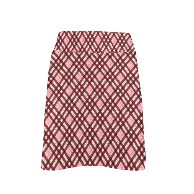 Swing in Style with Our Fabulous Pink Plaid Women's Golf Skort