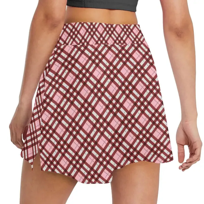 Swing in Style with Our Fabulous Pink Plaid Women's Golf Skort