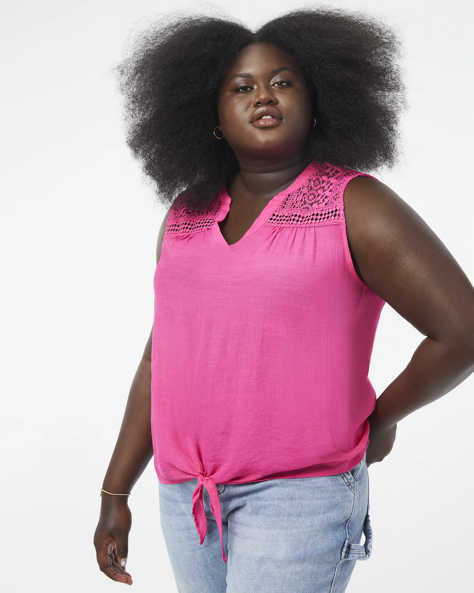 Toni Sleeveless Blouse | Magenta