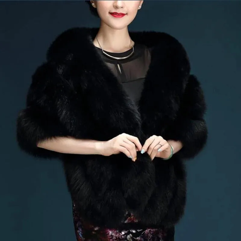 Trendy Faux Fur Layered Shawl