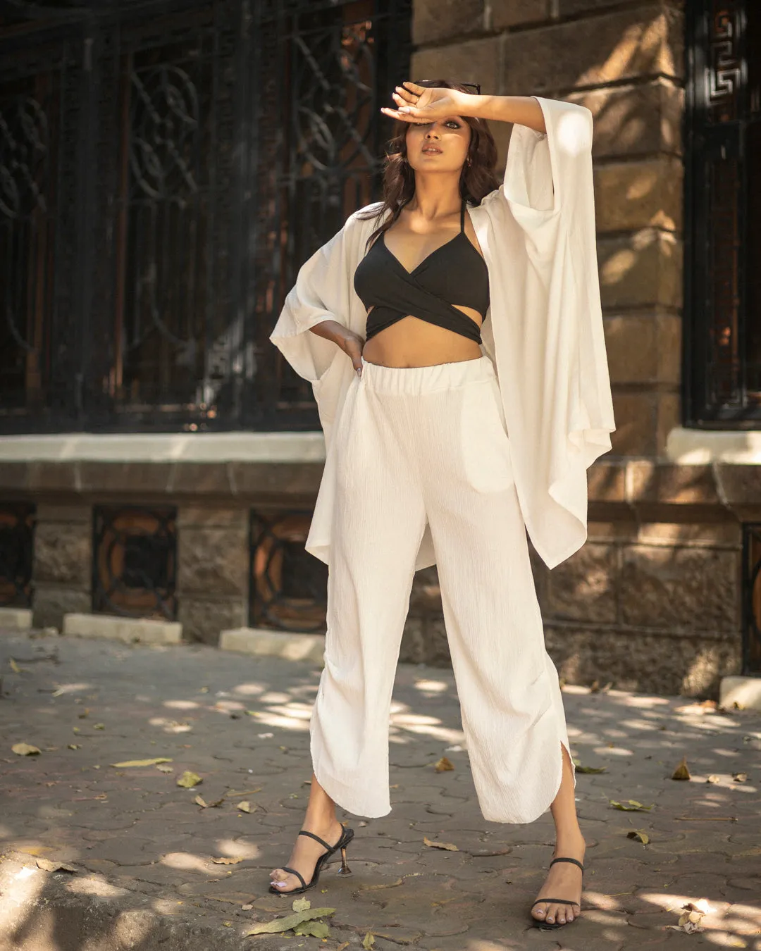 Versatile Vibes Comfortable White Lycra Cordset