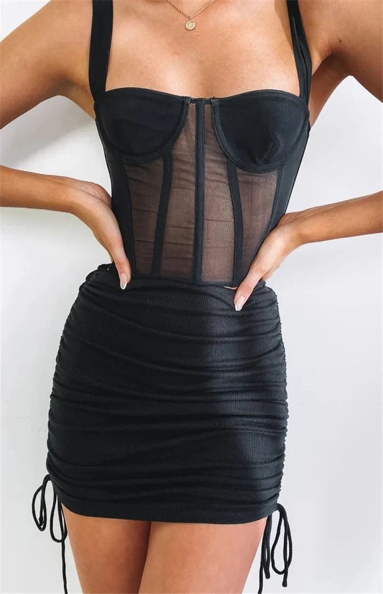 Women Europe INS Women Slim Look Hip Flattering Drawstring Skirt