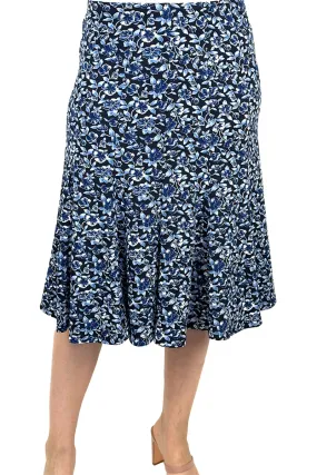 Women's Skirts on sale Navy floral print Quality Stretch fabric Flattering comfort Fit Made In Canada Yvonne Marie Boutiques