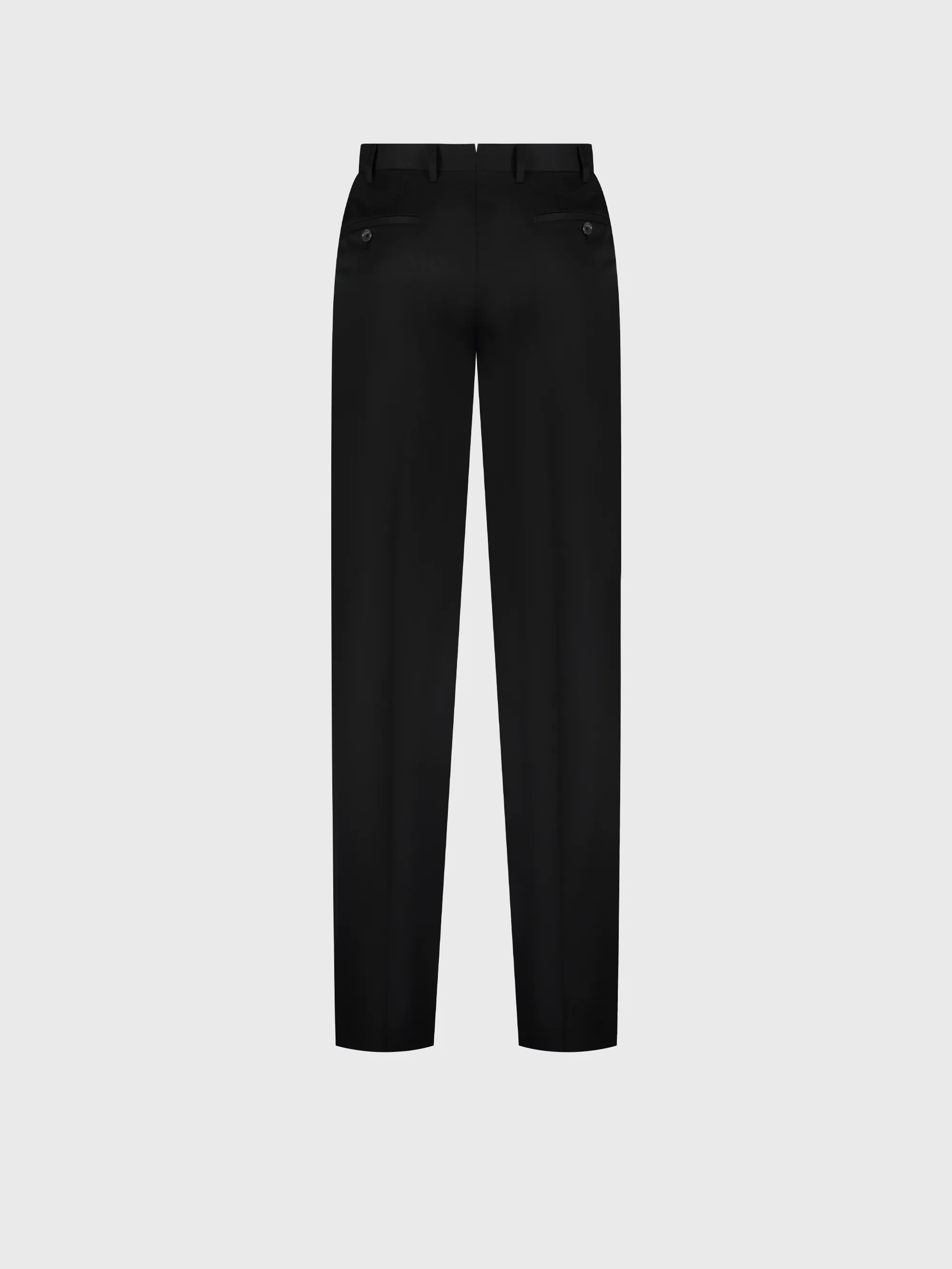 Wool Trousers with Leather Piping