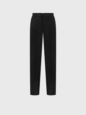 Wool Trousers with Leather Piping