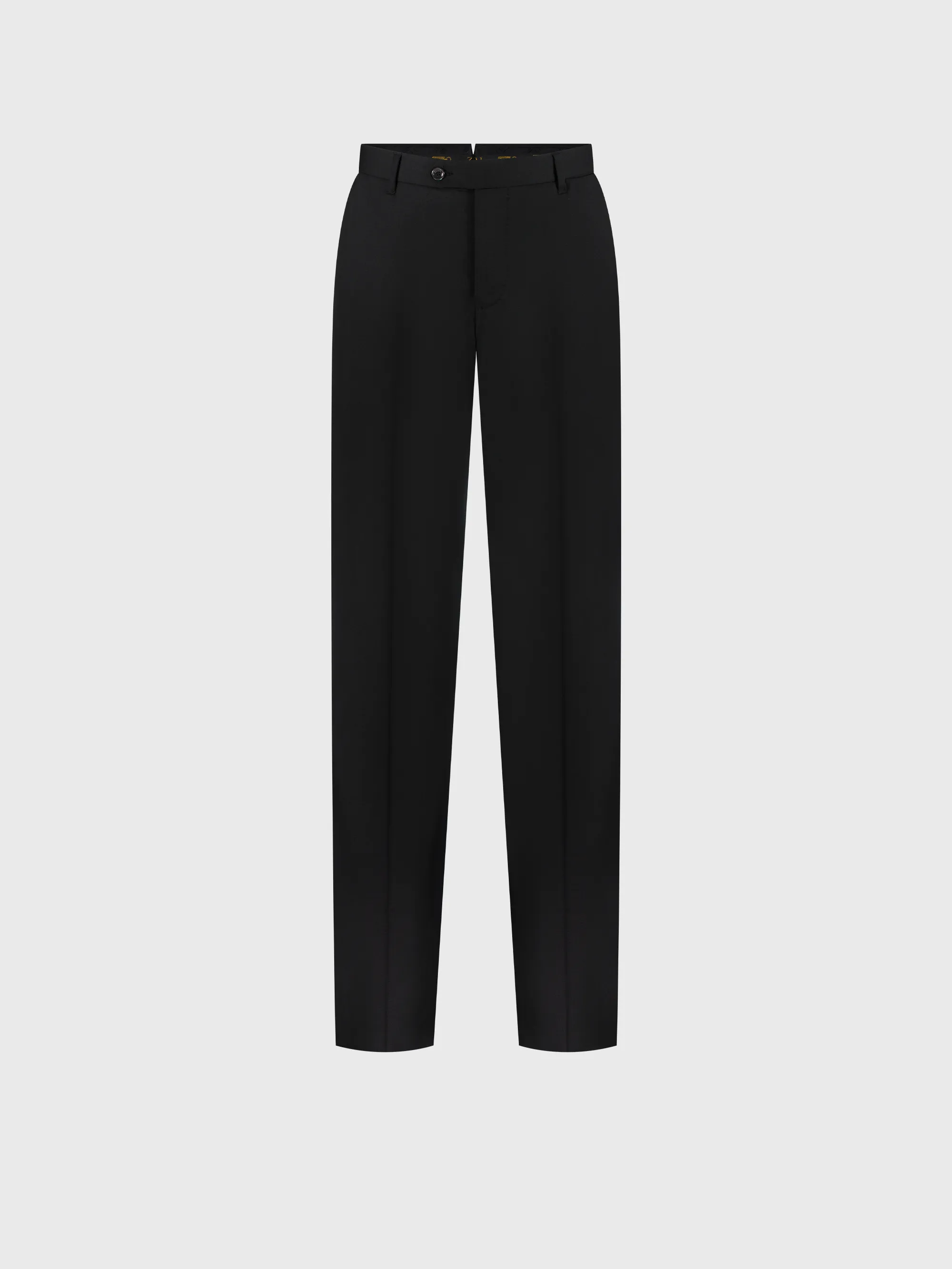 Wool Trousers with Leather Piping
