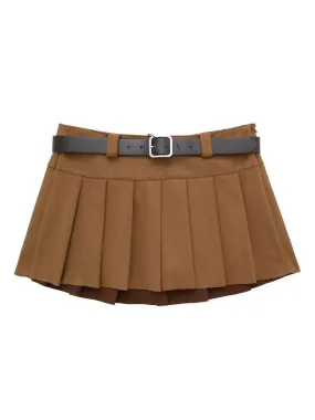 Wrenna Faux Fur Pleated Mini Skirt