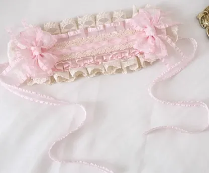 Xiaogui~Mood Limited Pink~Kawaii Lolita Lace Headdress Accessories