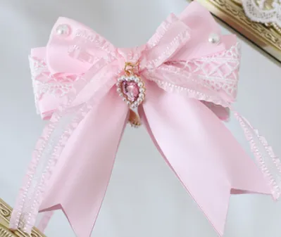Xiaogui~Mood Limited Pink~Kawaii Lolita Lace Headdress Accessories